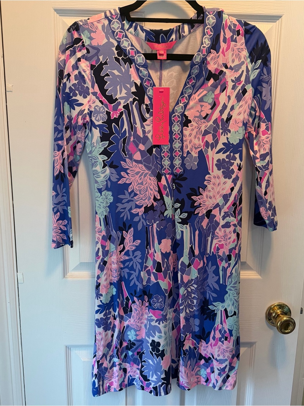 Lilly Pulitzer NWT Mielli Dress iris blue giraffe Park engineered knit dress